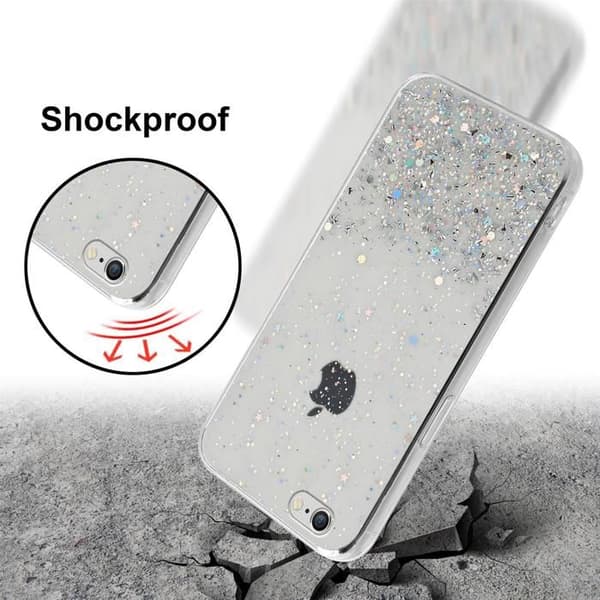 Transparent skal för iPhone 6 PLUS / 6S PLUS med glitter, skyddande design med glittrande effekt Vit