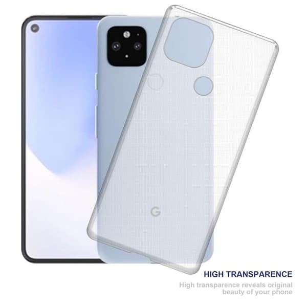 Transparent stötsäker silikonfodral för Google PIXEL 5 XL Vit