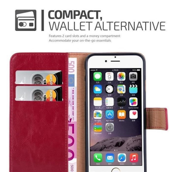 Apple iPhone 6 PLUS-fodral - iPhone 6S PLUS i KÖRSBÄRSRÖTT från Cadorabo (LYXIG Design) Helt skyddsfodral med flipflik
