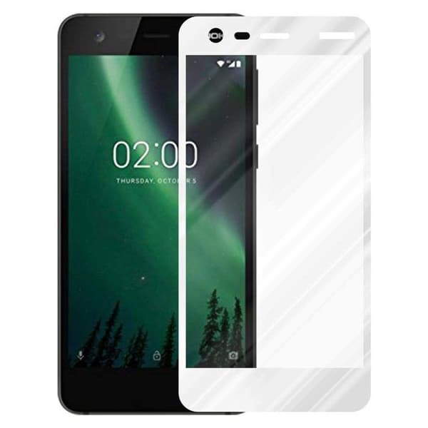 Helt härdat skärmskydd för Nokia 2 2017 Vit