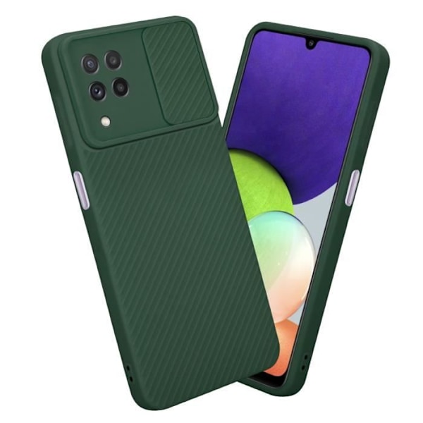 Hus för Samsung Galaxy A22 4G - CADORABO - TPU-silikonfodral - Kameraskydd - Grön - Mjuk Grön