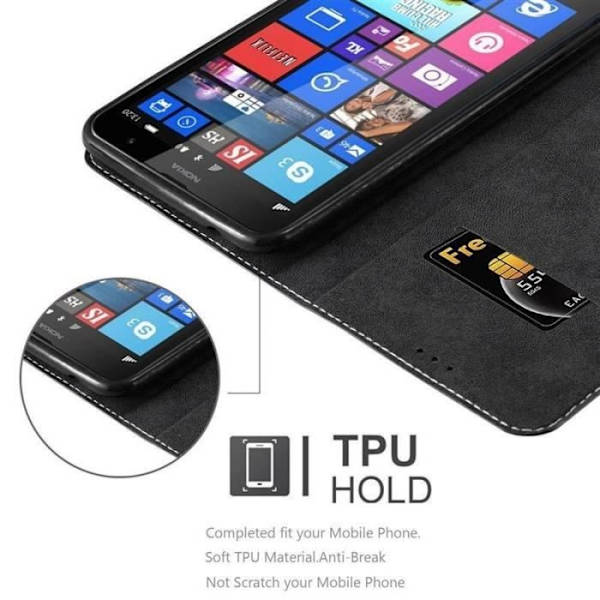 Plånboksfodral - CADORABO - Nokia Lumia 1320 - Läderimitation - Brun - Magnetisk stängning kastanj