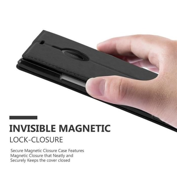 Nokia Lumia 1520 Fodral i NIGHT BLACK från Cadorabo (INVISIBLE MAGNETIC CLOSURE Design) Helt skyddsfodral med flipskydd