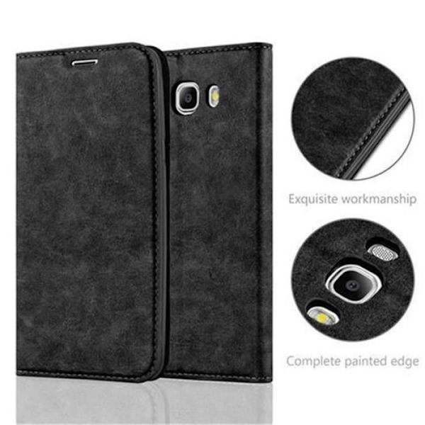 Samsung Galaxy J7 2016 (6) Fodral i NIGHT BLACK från Cadorabo (INVISIBLE MAGNETIC CLOSURE Design) Fullt skyddsfodral med