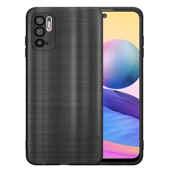 Coque för Xiaomi RedMi NOTE 10 5G / POCO M3 PRO 5G Housse i Borstad Svart Cover Case i Flexibelt TPU Silikon Kameraskydd Svart