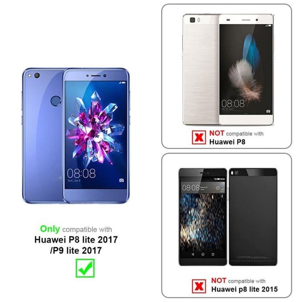 Fodral med lock för Huawei P8 LITE 2017 / P9 LITE 2017 Klassisk Silver Plånbok Stötsäker Grå