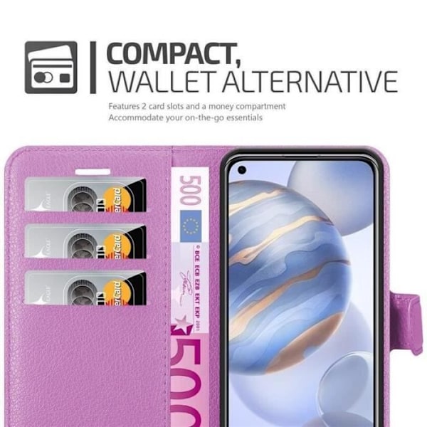 Honor 30 Fodral - CADORABO - Lila - Imiterat läder - Stativfunktion - 3 kortfack Lila