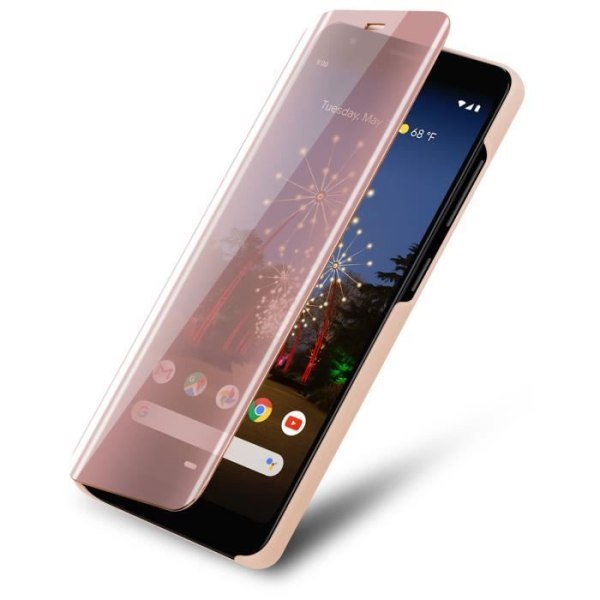 Fodral för Google PIXEL 3A i KUNZIT ROSE Clear View Cadorabo Cover 360 graders spegelskydd