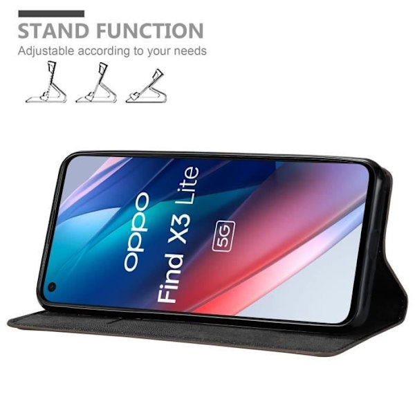 Fodral till Oppo FIND X3 LITE Fodral i KAFFEBRUN Fodral Skyddsplånbok kaffe brunt