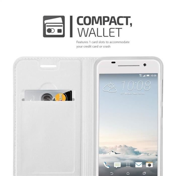 Cadorabo Fodral till HTC One A9 i KLASSIG SILVER