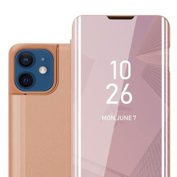 Etui för Apple iPhone 12/12 PRO - CADORABO - KUNZIT ROSA - 360° skydd - Design Clear View - Semi-stiftande KUNZIT ROSE