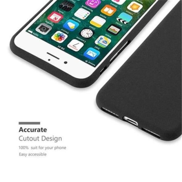 Fodral Apple iPhone 8/7/7S FROST SVART Cadorabo DESIGN FROST Fodral TPU Silikonskydd Fodral Fodral Ultra Slim Fin Bumper