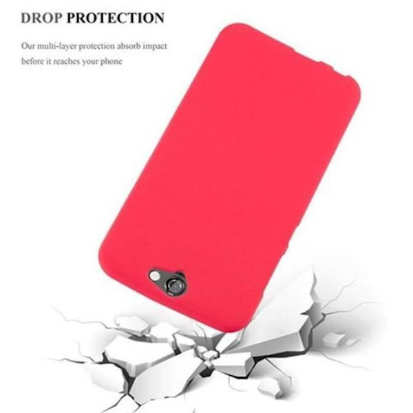 HTC ONE A9-fodral i RED FROST av Cadorabo (FROST Design) Ultratunt mjukt silikon TPU-gelöverdrag med anti-chock – skyddsöverdrag