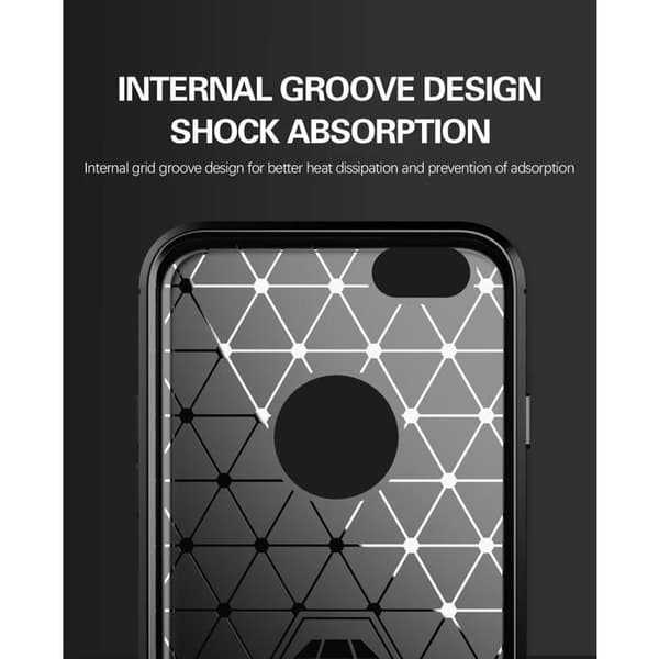 Skal för iPhone 6 PLUS / 6S PLUS BORSTAD GRÅ Kolfiberdesign Grå