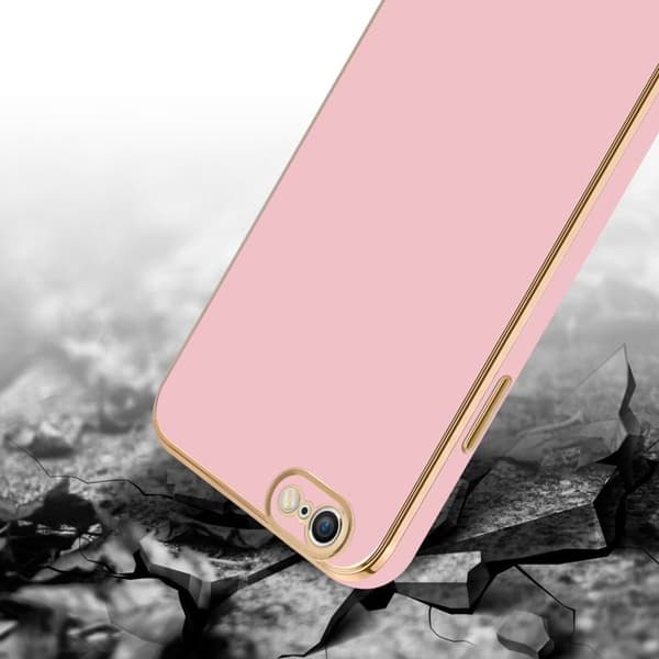 iPhone 6 PLUS / 6S PLUS Fodral Glansig Roséguld med skydd för kamera Ros
