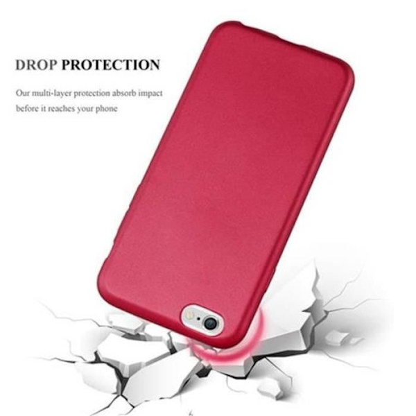 Apple iPhone 6 / 6S Fodral METALLIC RÖD Cadorabo DESIGN MATT METALLIC TPU Silikonskydd Fodral Skydd Ultra Slim Bumper