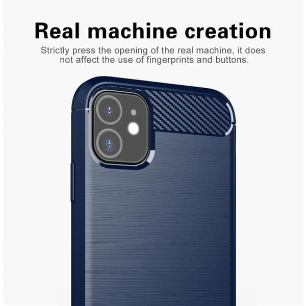 iPhone 11-fodral BRUSHED BLÅ Kolfiberdesign Blå
