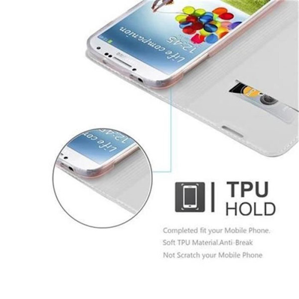Samsung Galaxy S4-fodral i CLASSY SILVER by Cadorabo (MATTE METALLIC Design) Fullt skyddsfodral med flipskydd och
