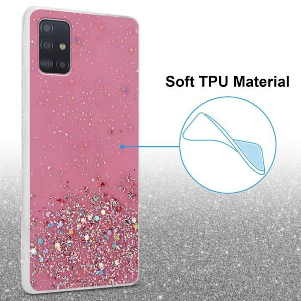 Coque - CADORABO - Samsung Galaxy A51 4G / M40s - Rosa - Paljetter - Skydd i silikon TPU Rosa