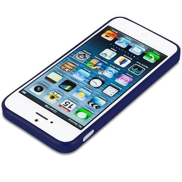 Skyddsfodral för iPhone 5 / 5S / SE 2016 CANDY MÖRKBLOMMA Stötskydd Silikon Blå
