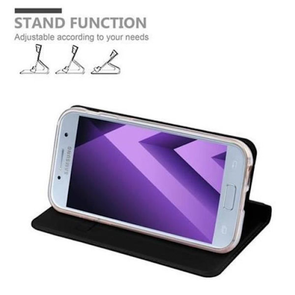 Samsung Galaxy A5 2017 (7) Fodral i CLASSY BLACK från Cadorabo (METAL MATTE Design) Fullt skyddsfodral med flipflik