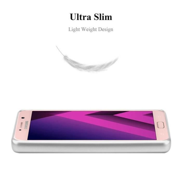 Cadorabo Fodral fungerar med Samsung Galaxy A7 2017 i METALLISKT SILVER - Stötsäkert och reptåligt TPU silikonskydd - Ultra