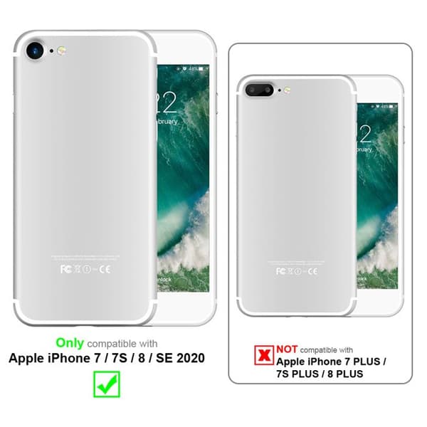Transparent stötsäker silikonfodral för iPhone 7 / 7S / 8 / SE 2020 Vit