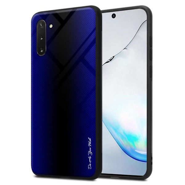 Fodral till Samsung Galaxy NOTE 10 Skal i COBALT VIOLET Fodral Skydd i härdat glas och TPU silikon KOBALT LILA
