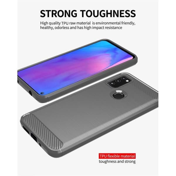 Skyddsfodral för Samsung Galaxy M51 BORSTAD GRÅ Kolfiberdesign Grå