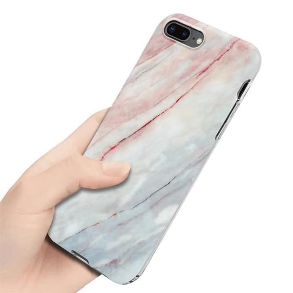 Skal för iPhone 7 PLUS / 7S PLUS / 8 PLUS i Marmor Rosa Vit Nr. 21 Skyddsetui Ros