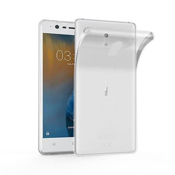 Transparent stötsäker silikonfodral för Nokia 3 2017 Vit