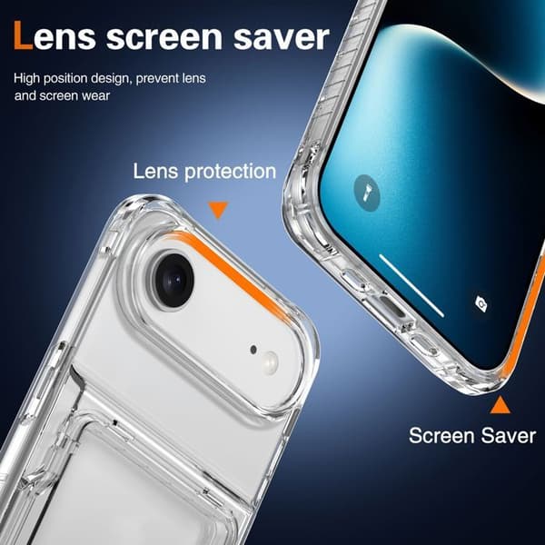 Transparent skal för iPhone 17 AIR med kortfack Vit