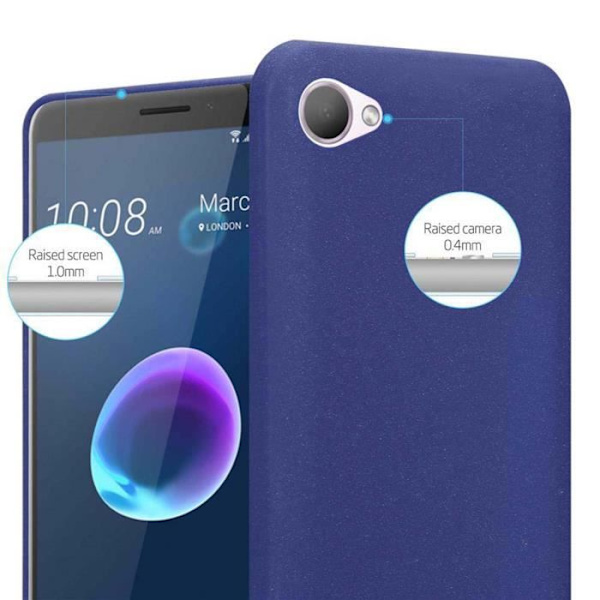 Coque - CADORABO - HTC Desire 12 - Silikon TPU - Stötteknskydd - Fin och lätt design Frost mörkblå