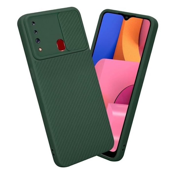 Hölster för Samsung Galaxy A20s - CADORABO - Silikon TPU-skal - Kameraskydd - Grön - Mjuk Grön