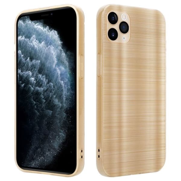 iPhone 11 PRO MAX Fodral Borstad Guld Kameraskydd Gul