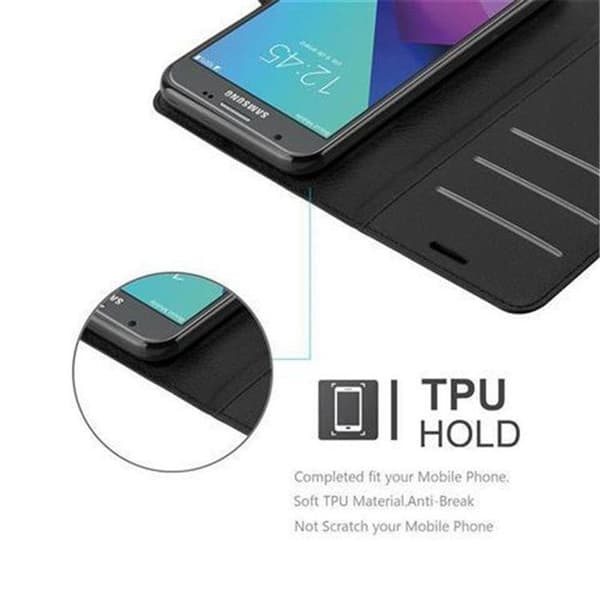Etui för Samsung Galaxy J3 2017 US Version i JET BLACK Svart