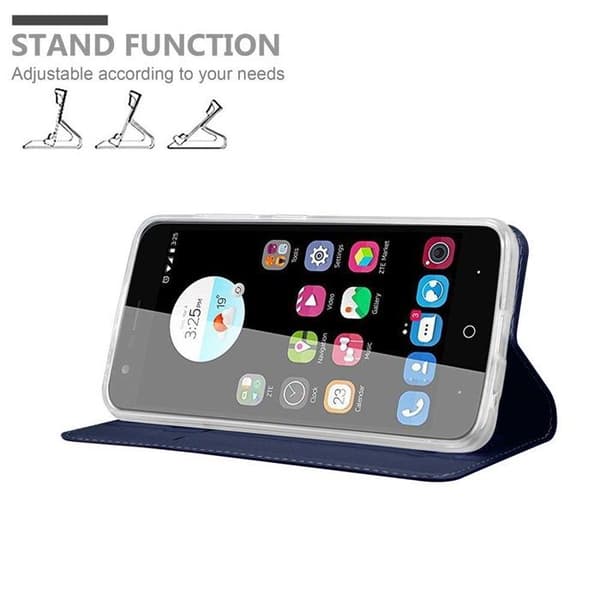 Fodral med lock för ZTE Blade V8 MINI Etui i MÖRKBLAU Klassisk Plånbok Stötsäker Blå