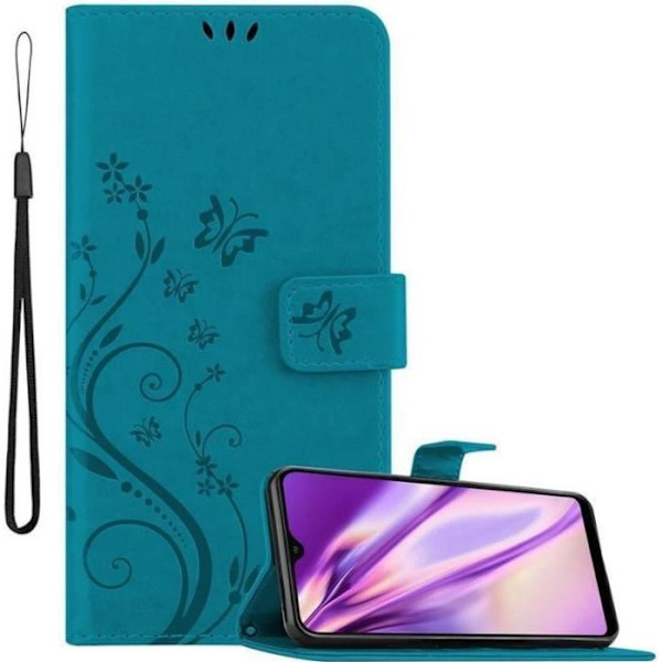 Cadorabo Fodral för Samsung Galaxy A40 / A40s i blått - blommig design Blå