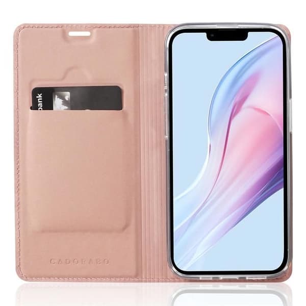 Fodral med lock för iPhone 13 Plånbok i KLASSISK GULD ROSÉ Stötsäker Ros