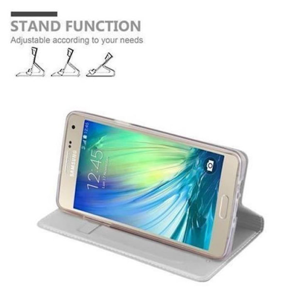 Samsung Galaxy A3 2015 (5) Fodral i KLASSIGT SILVER från Cadorabo (METALLIC MATT Design) Helt skyddsfodral med flipflik