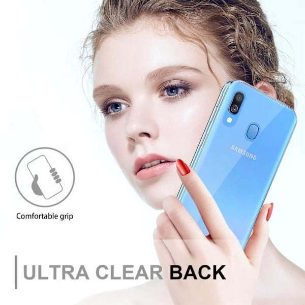Cadorabo Fodral för Samsung Galaxy A40 i Transparent Fodral 360° Helkroppsskydd Skärmskydd