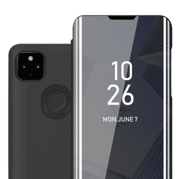 Coque - CADORABO - Google PIXEL 4A - Clear View - 360 graders skydd - Stativfunktion Svart