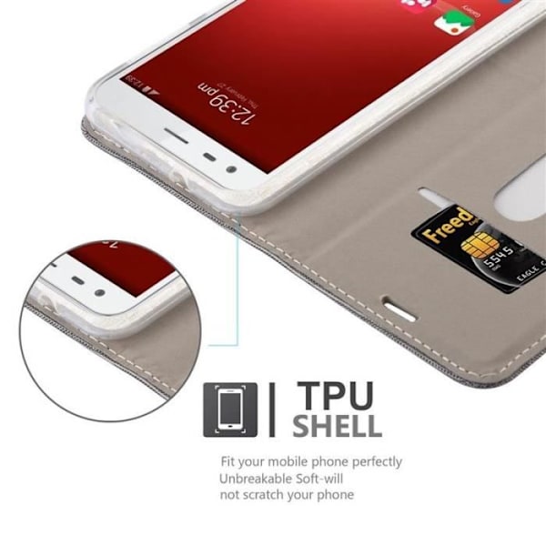 Cadorabo Fodral till ZTE Blade S6 i GRÅ SVART