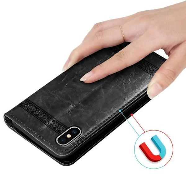 Coque - CADORABO - iPhone XS MAX - Housse Book - Silicone TPU - Svart - Skydd Wallet Svart