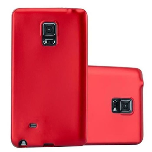 Samsung Galaxy NOTE EDGE-fodral i METALLIC RED från Cadorabo (METALLIC MATTE Design) Ultratunt mjukt silikon TPU-gelskydd