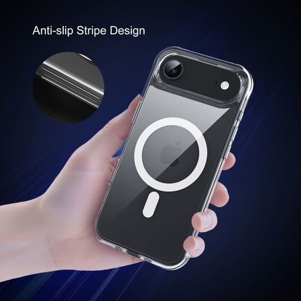 iPhone 17 AIR TRANSPARENT Skal Stötsäker MagSafe Kompatibel Vit