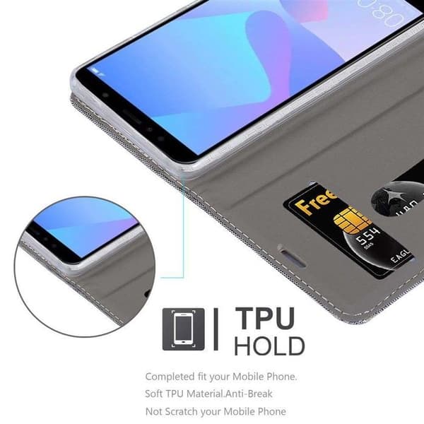 Skyddsfodral för Huawei Y6 PRIME i LJUST GRÅTT BRUNT Stötskyddande Etui Grå