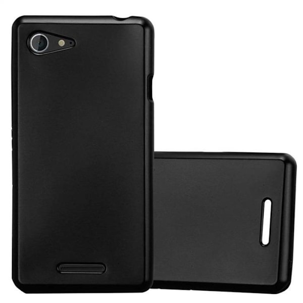 Coque för Sony Xperia E3 Husse i METALLISKT SVART Etui Case Cover Skydd Silikon TPU Cover matt Svart
