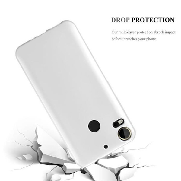 Cadorabo Fodral fungerar med HTC Desire 10 PRO i METALLISKT SILVER - Stötsäkert och reptåligt TPU silikonskydd - Ultratunt