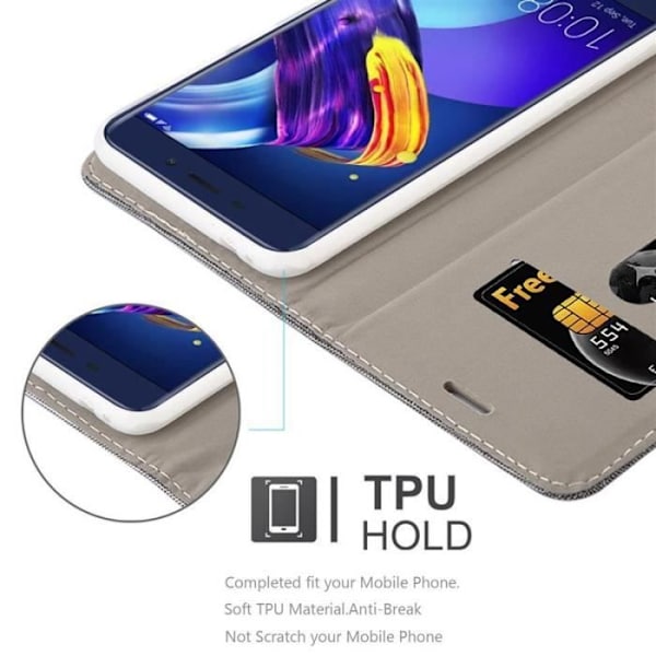 Cadorabo Fodral till Honor 6C PRO i GRÅ SVART
